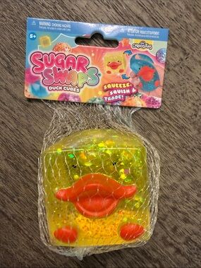 Sugar Swaps Duck Cubes Squeeze Toy Yellow Orange Beak Squishy Orb Curiosities